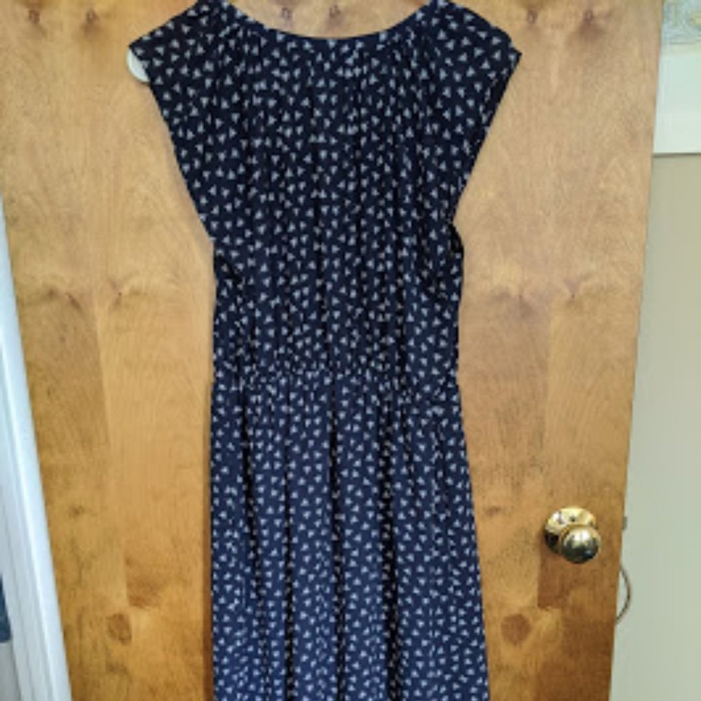 J.Crew Mercantile Navy/White Dragonfly Dress Small